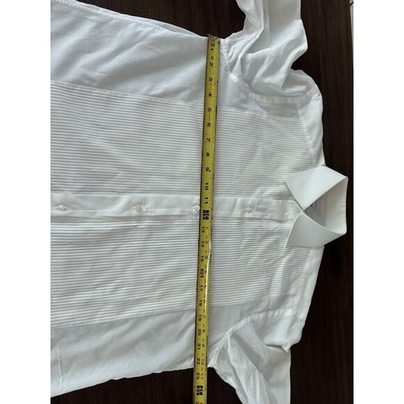 Brioni Dress Shirt Mens Large 15.5 White Tuxedo French Cuff Pintuck Pleat Italy - Picture 6 of 15